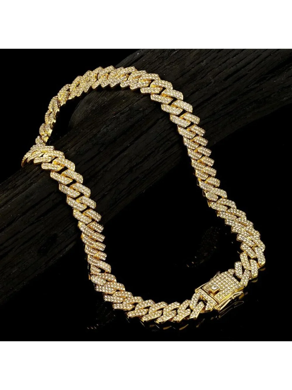 Iced Out Cuban Link Chain Necklace for Men & Women - Silver/Gold Hip Hop Bling